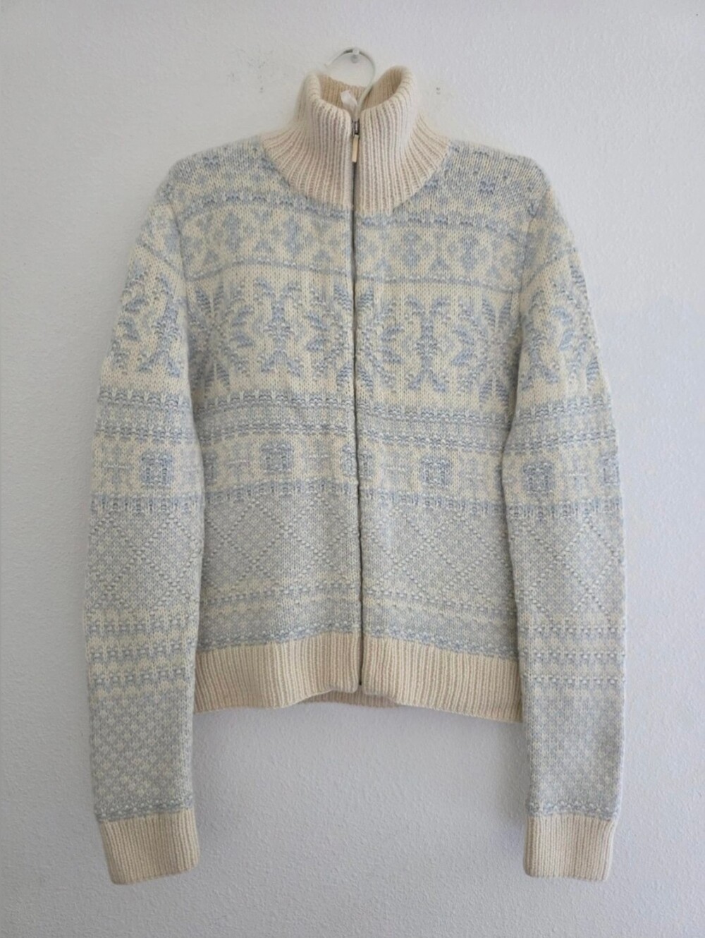 Ralph Lauren Black Label Cashmere Ski Sweater Fair Isle Full Zip Cardigan Sz M
